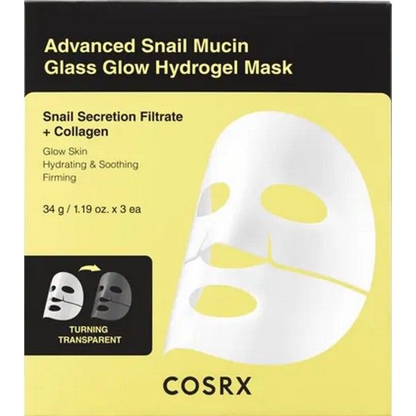 COSRX Advanced Snail Mucin Glass Glow hidrogél arcmaszk